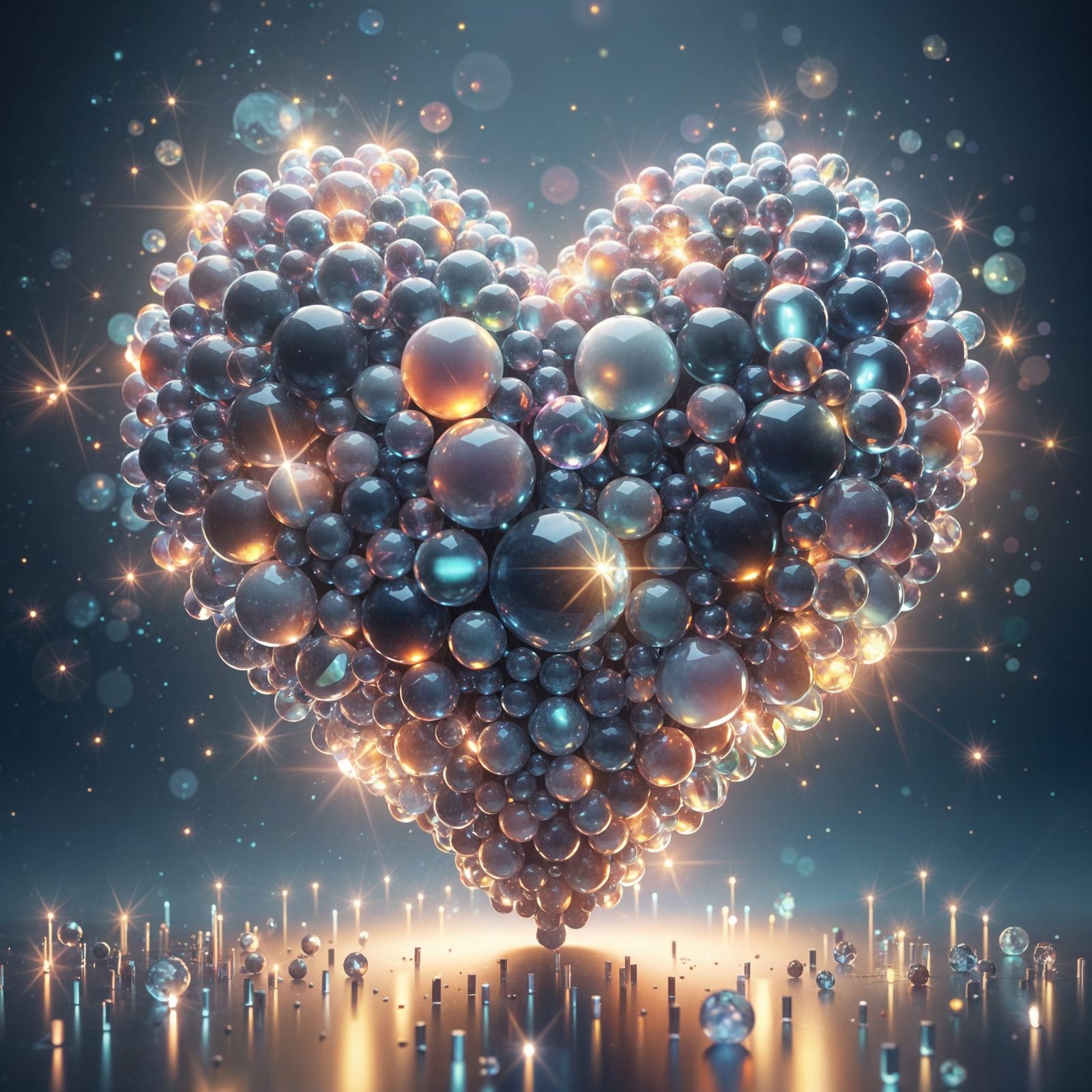 Glass Bead Heart in Unreal Engine HDR Rendering