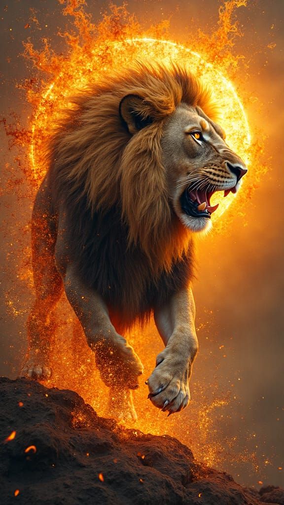 Lion Transforms to Legend in Neo-Folk Style