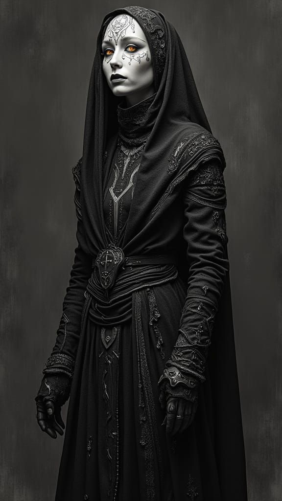 Cyberpunk Priestess of the Digital Age