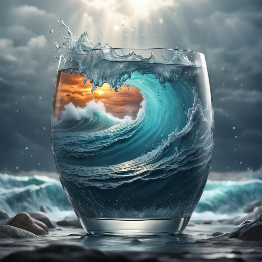 Stormy Sea in Glass: Fantasy Concept Art