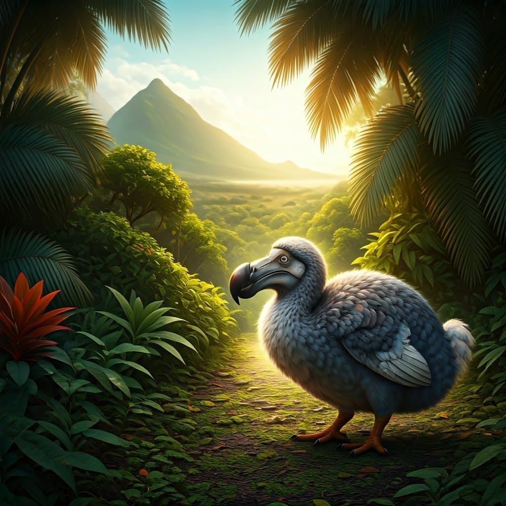 A peaceful dodo in its natural habitat