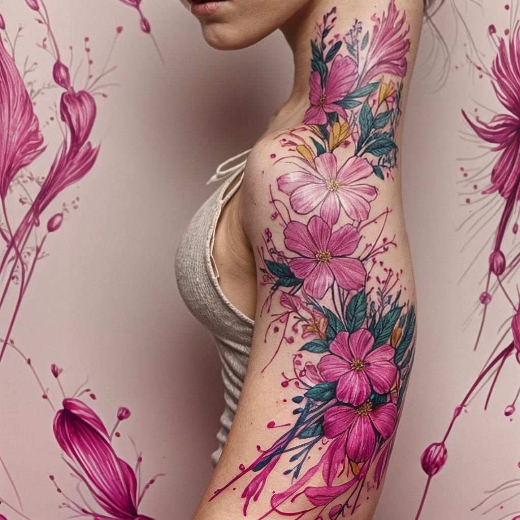 Magnificent Pink Tattoo Design