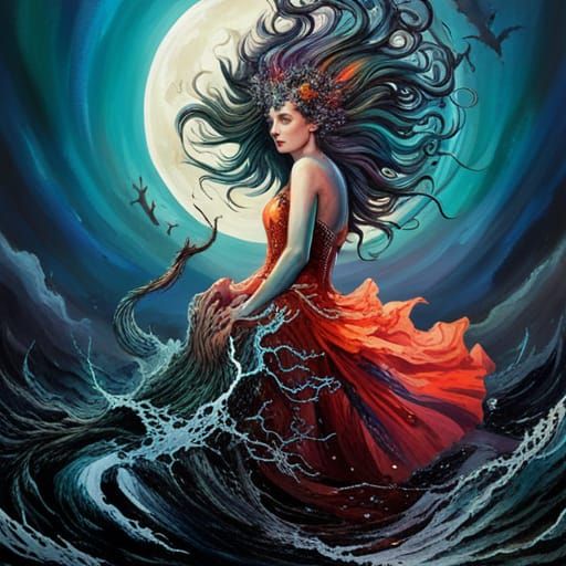 Sea Witch Dancing Under a Full Moon