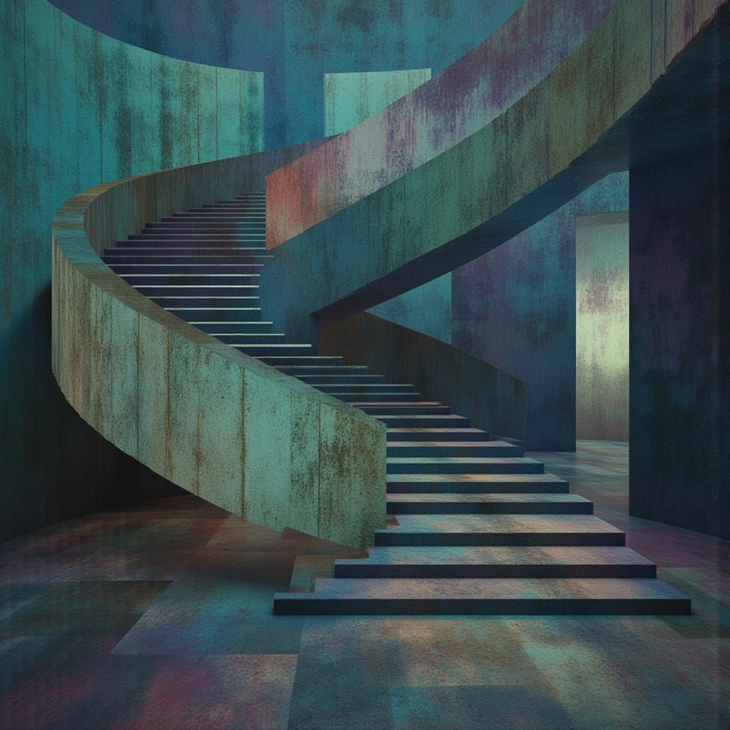 AI-Generated Image of Stairs and Cases