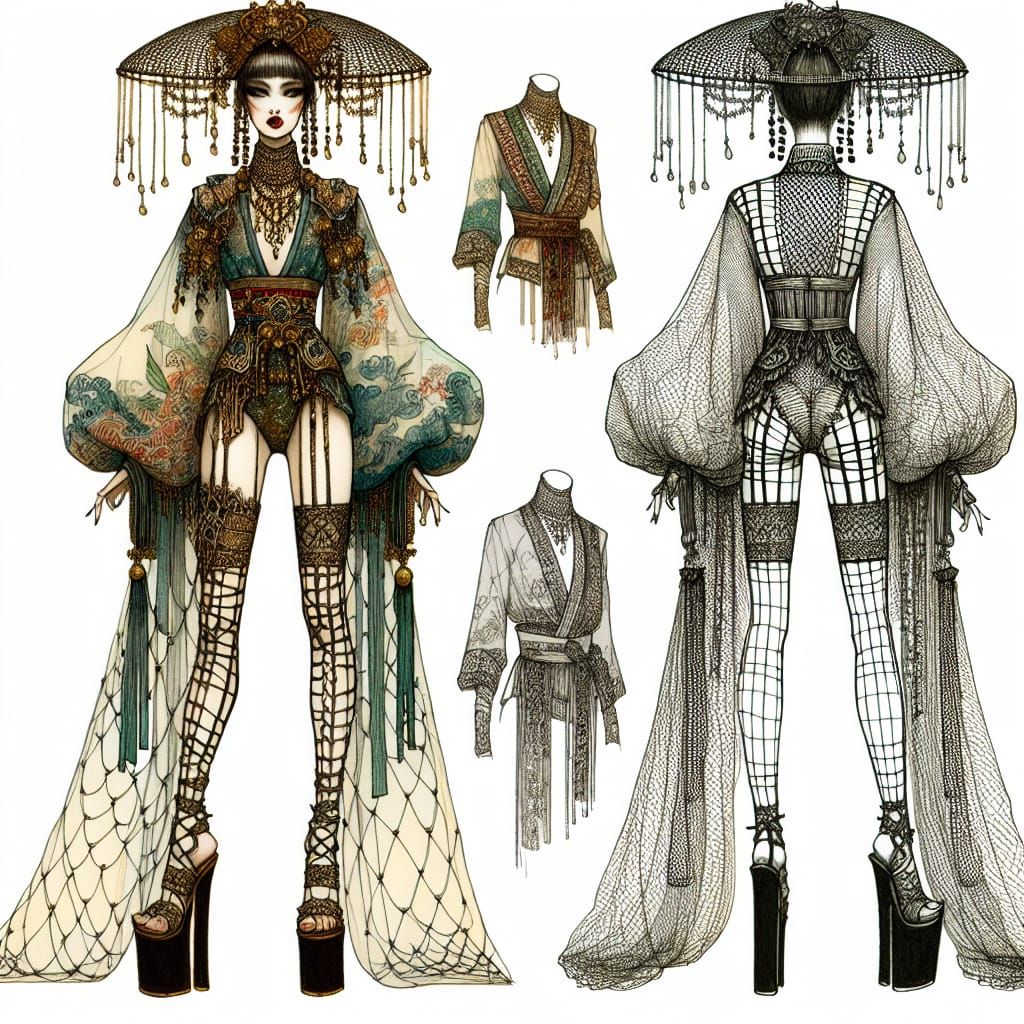 Decadent Asian-Crete Medieval Fashion Concept