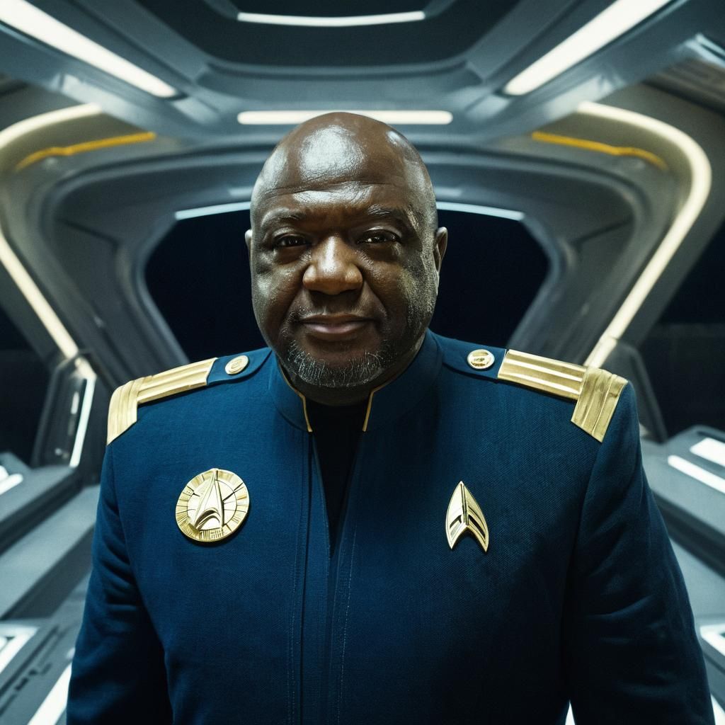 Starfleet Captain on Bridge of Spaceship