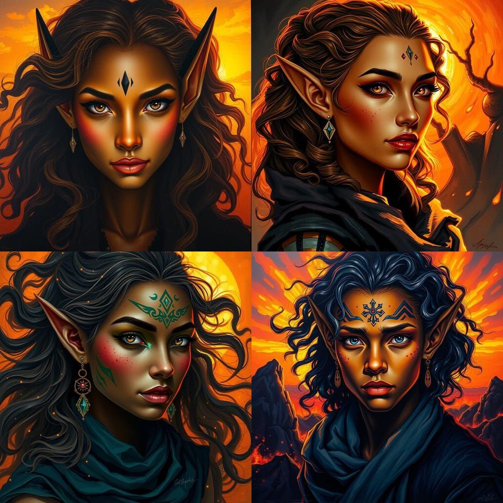 Ethereal Elven Beauty in Sunset Splendor