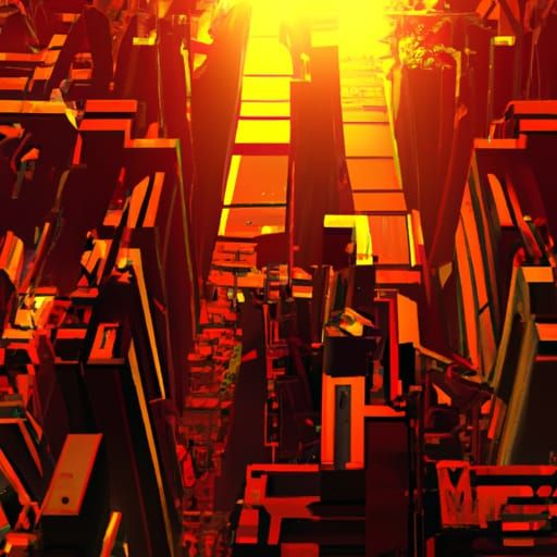Hyperdetailed Cyberpunk City of Blinding Lights
