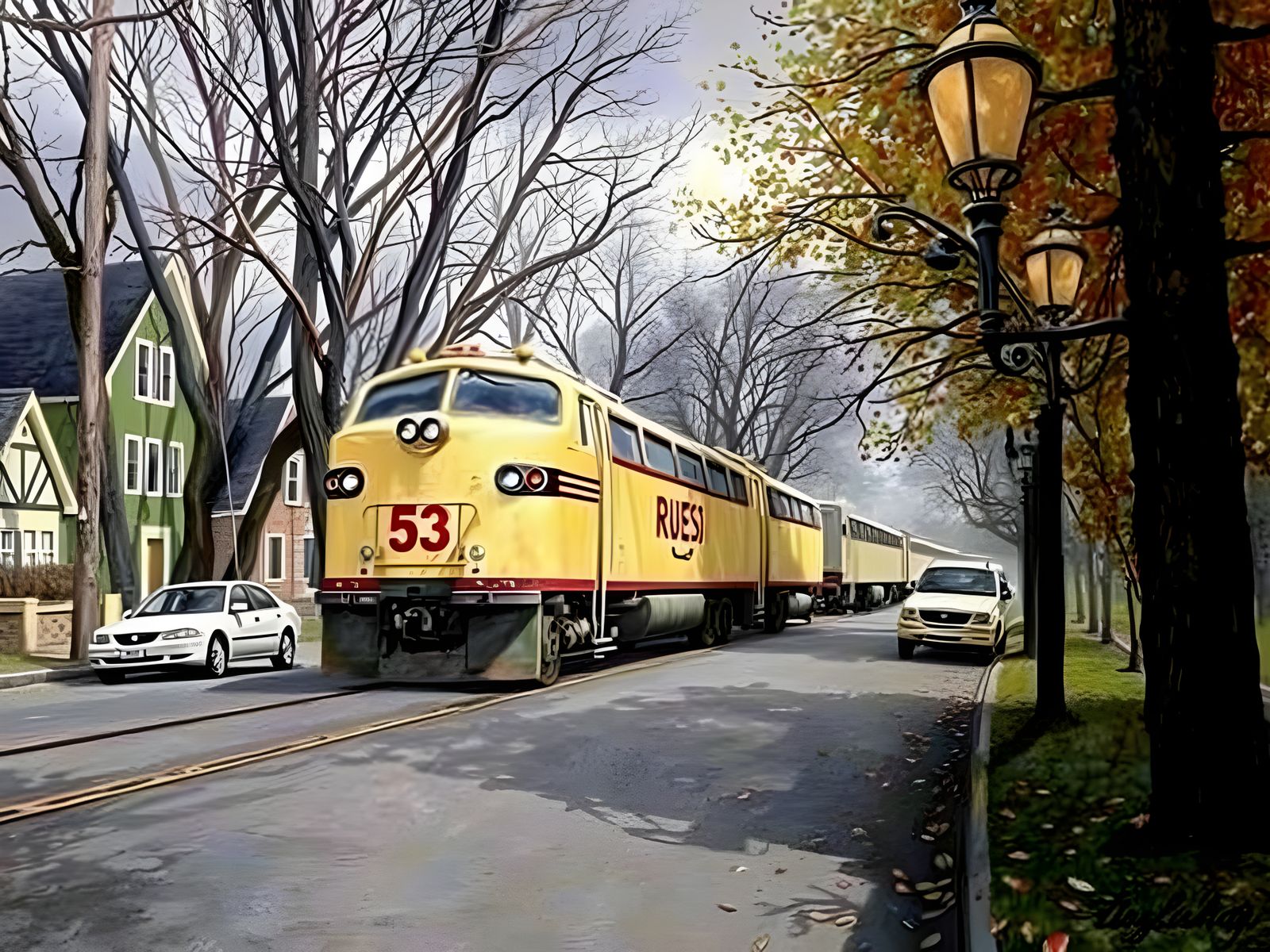 Epic Impressionist Masterpiece on a Suburban Street