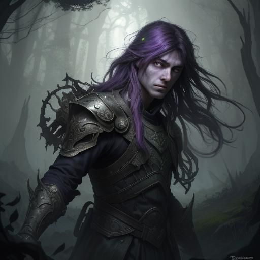 Dark Fantasy Landscape with Light Rays