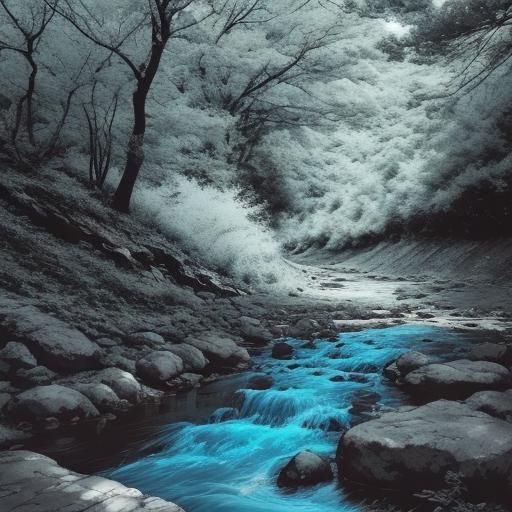 Spring Creek Valley: Hyperrealistic Splash Art