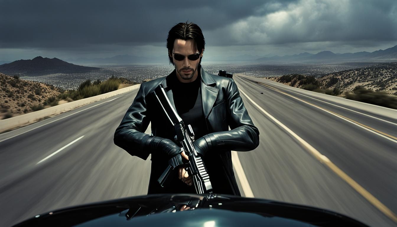 Neo Stops a Car Attempting to Run Him Over