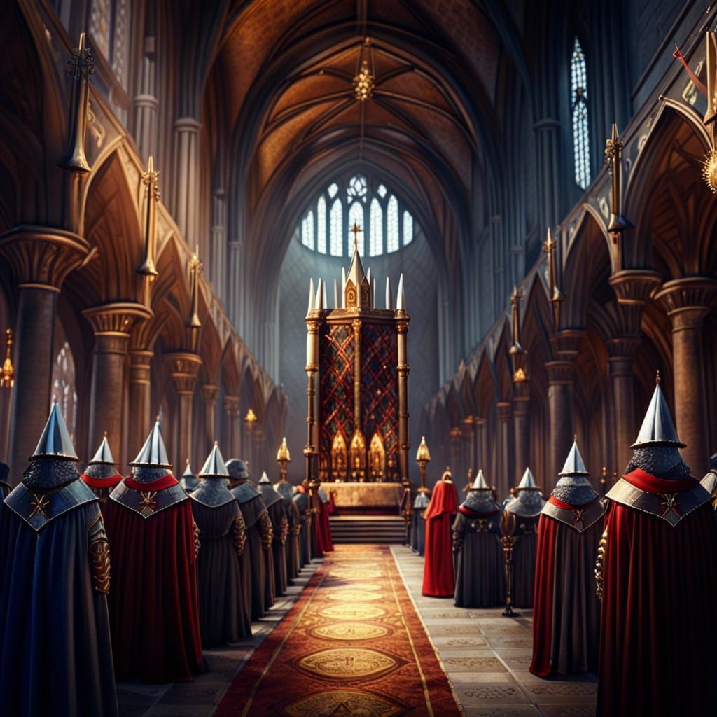 Medieval Royal Coronation Ceremony: Detailed Matte Painting