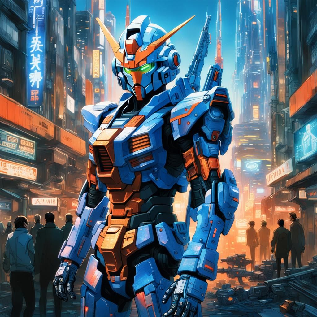 Gundam Pilot Portrait in Sci-Fi Concept Art Style