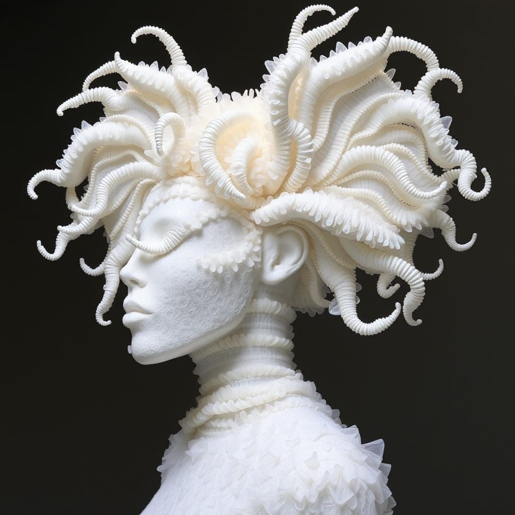 Avant-Garde Textile Dollyquin in Iris van Herpen Style