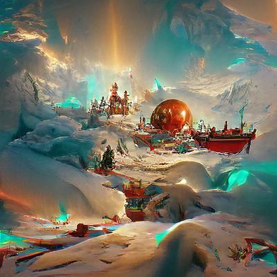 Hyperdetailed North Pole Concept Art in 8K