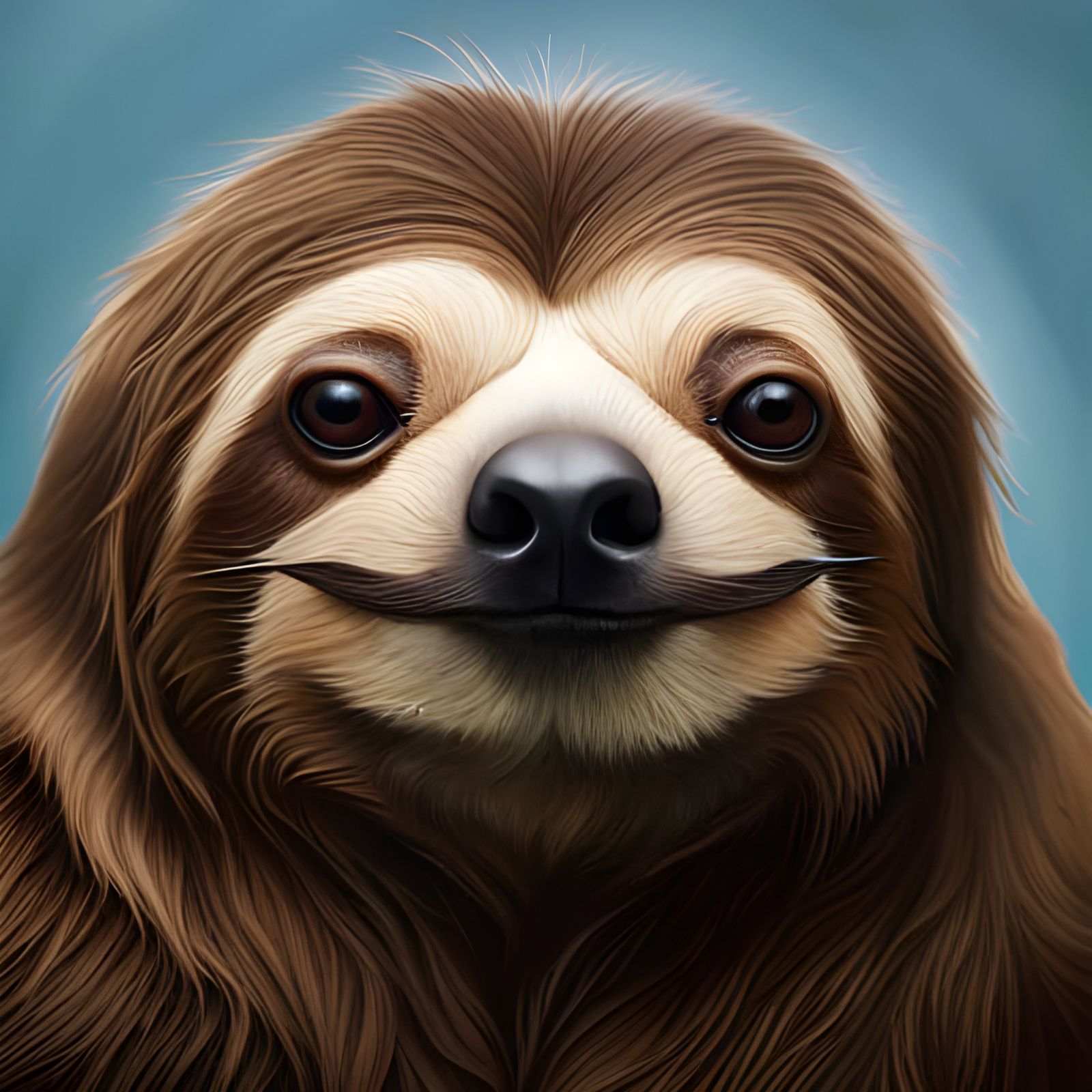 Photorealistic Sloth Portrait in Epic Light