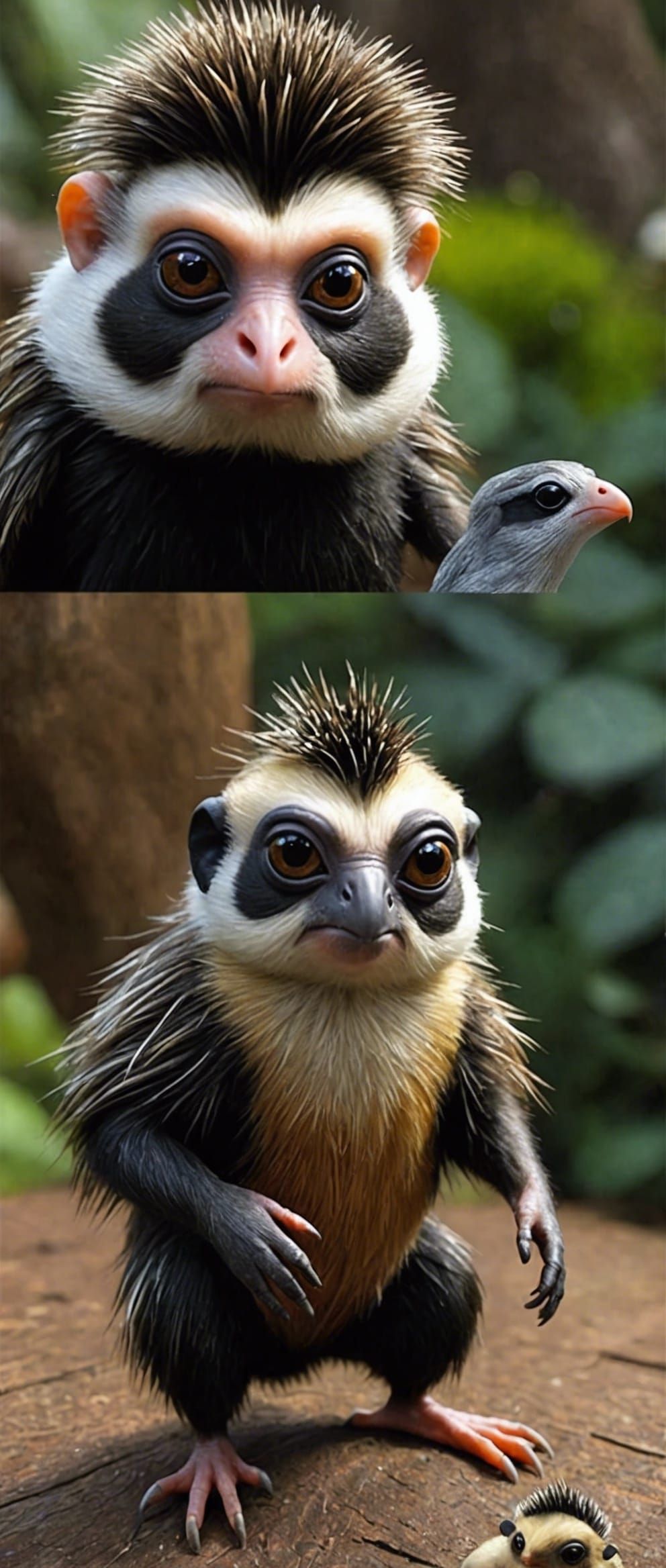 Hybrid Creatures in a Surreal Multi-Dimensional Tesseract