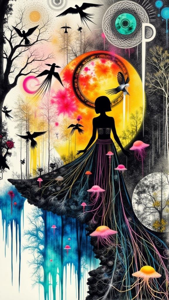 Spectral Lady of Social Awareness in Dadaist Style