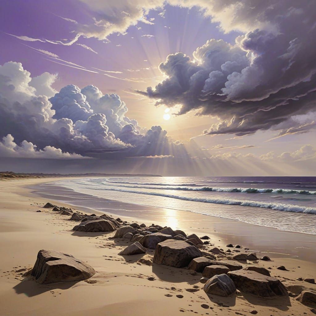 Serene Watercolor Sunset on the Horizon