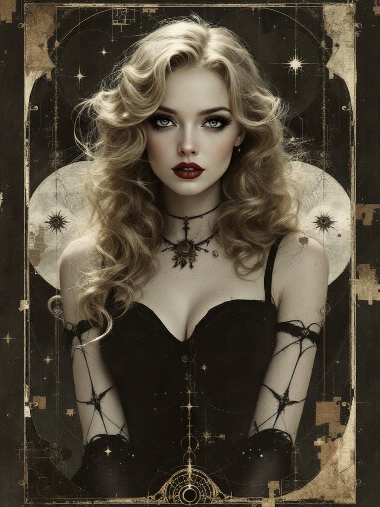 Pin-Up in Victorian Gothic Mysticism Style