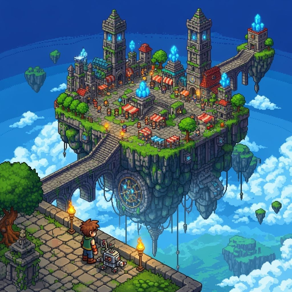 Nostalgic 16-bit Pixel Art Scene