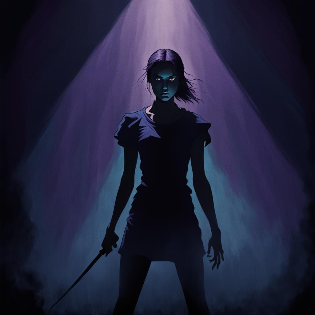 Dark Fantasy Warrior Empowered by Shadows