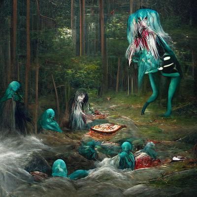 Hatsune Miku Slimes Dominoes Pizza, Alien Invasion