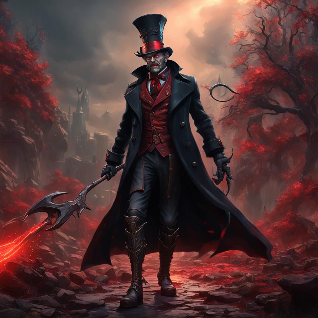 Spriggan in Red Top Hat: Fantasy Concept Art