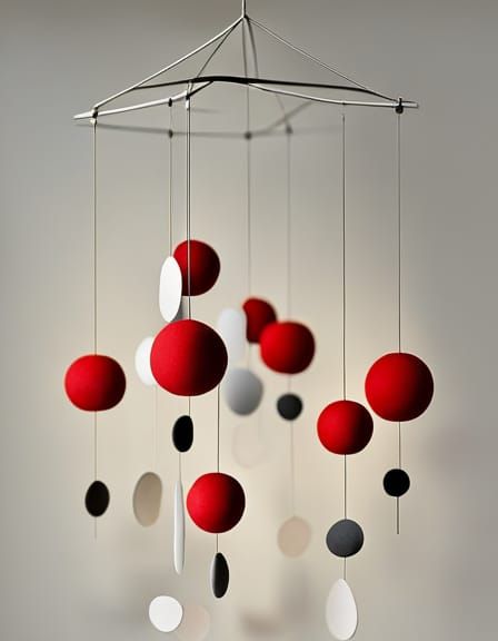 Kinetic Sculpture Mobile in Calder Style