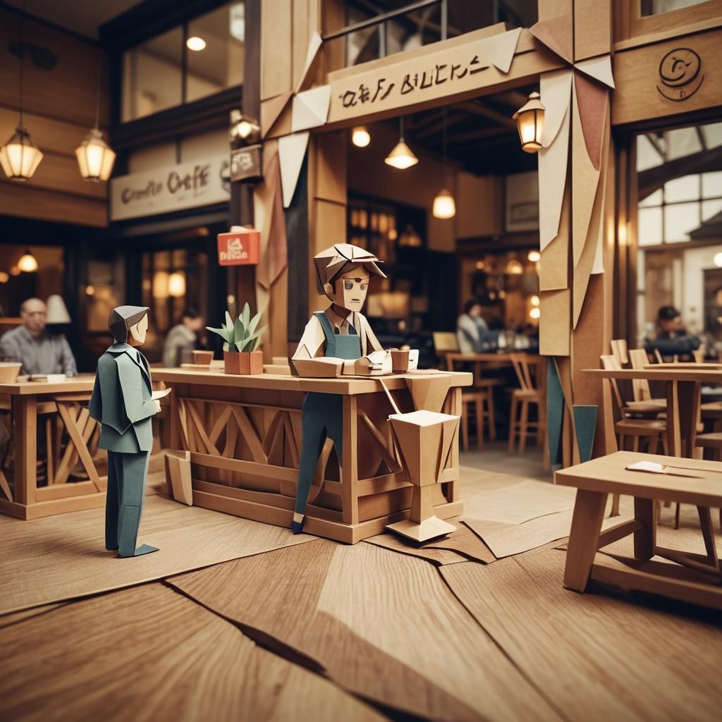 Origami Papercraft: Cafe or Pub Choice