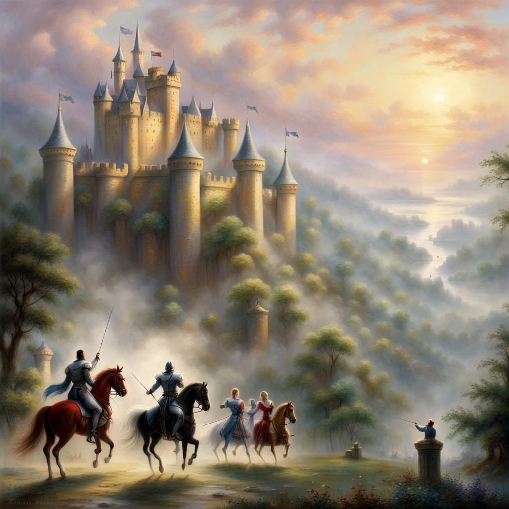 Picturesque Jousting Tournament at Fantasy Castle