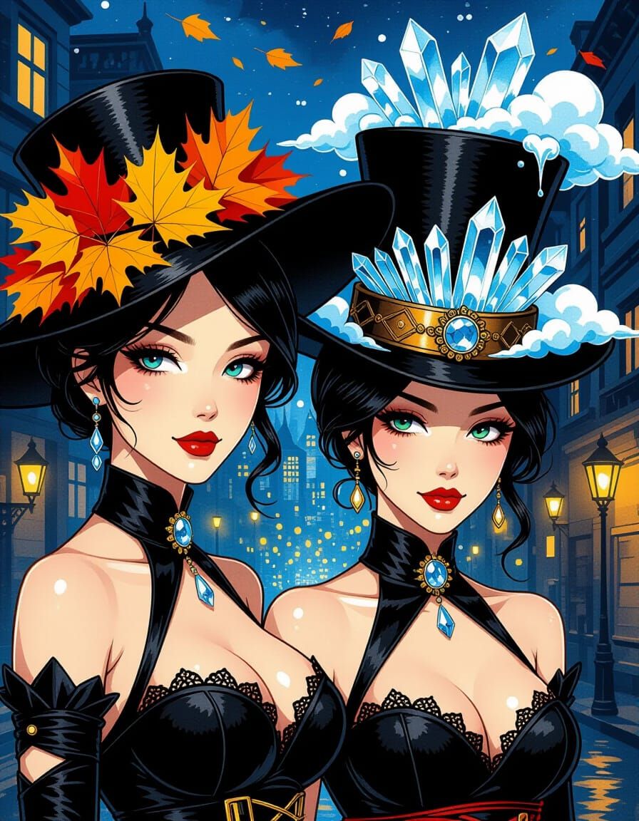 Steampunk Ninjas in Unique Hats, Night City