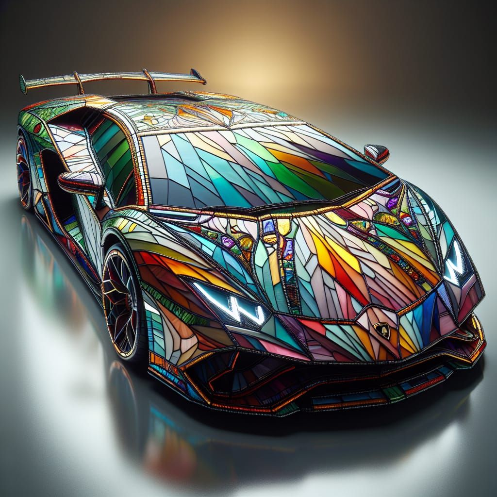 Stained Glass Lamborghini