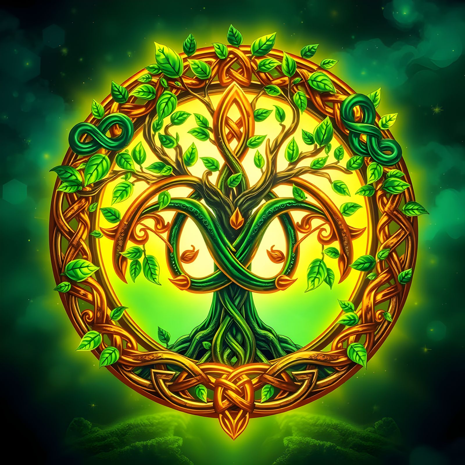 Celtic Tree of Life with Triskele Symbol