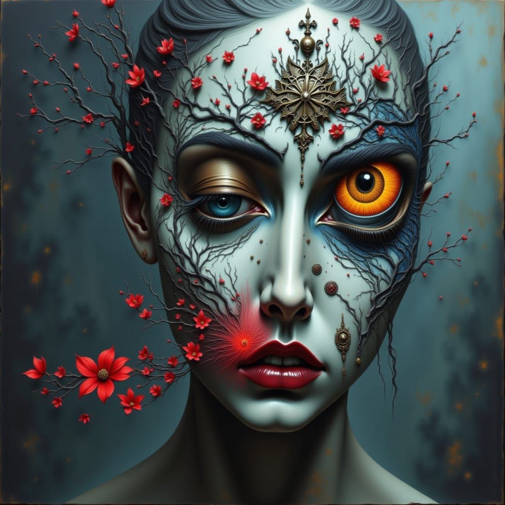 Distressed Figure's Plea: A Digital Anguish Composition