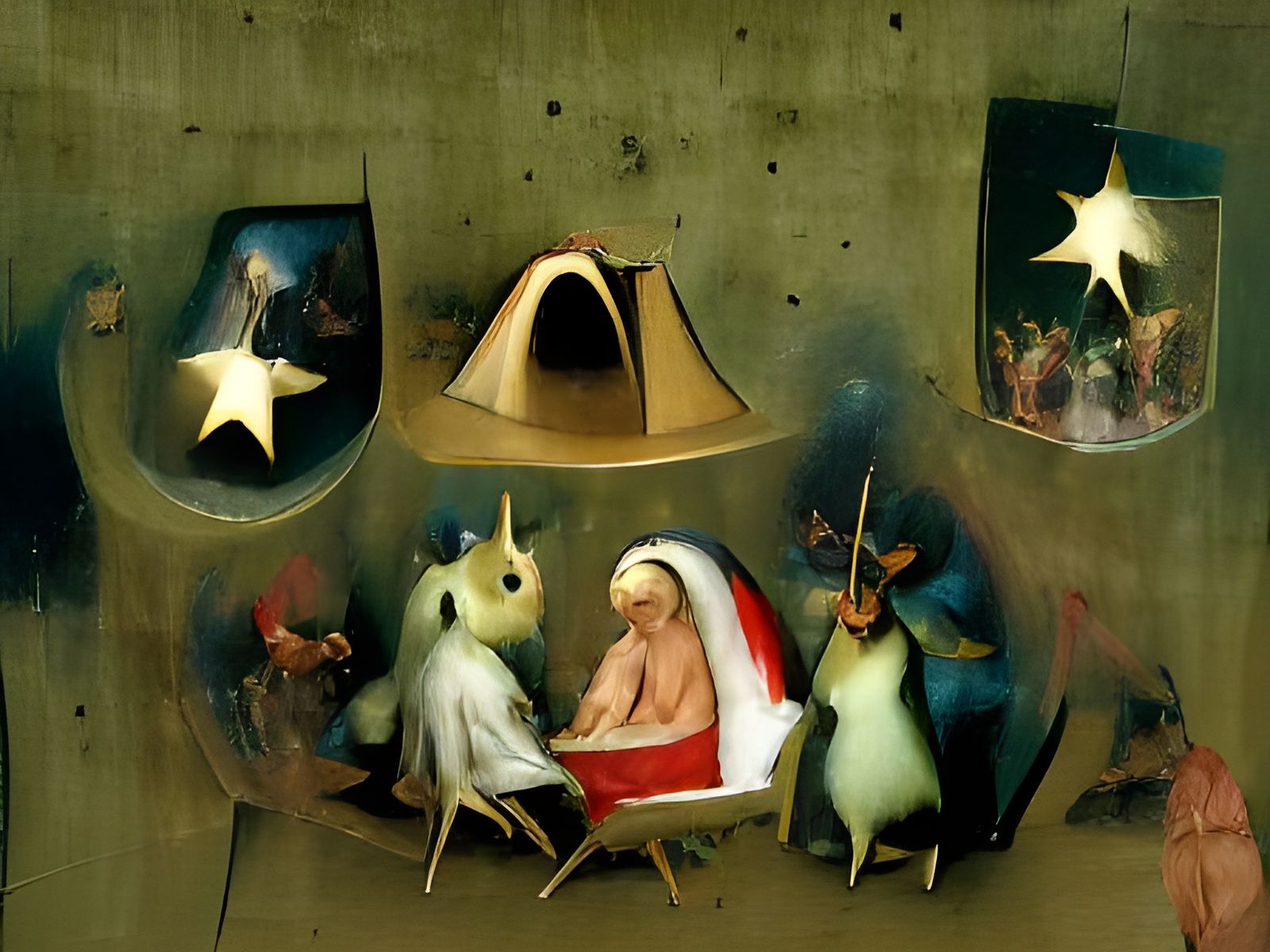 Christmas Nativity in Bosch Style