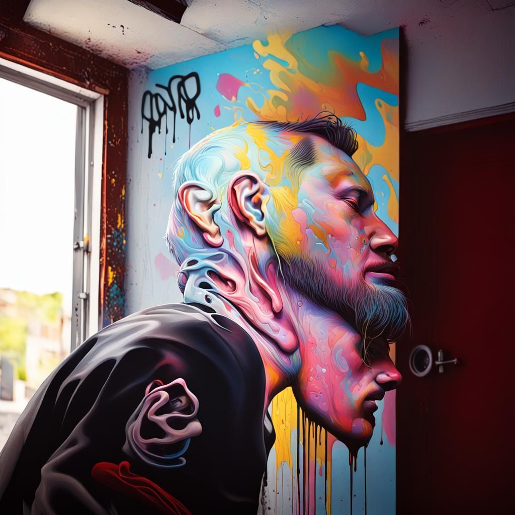 Colorful Graffiti Art with Melting Paint Effects