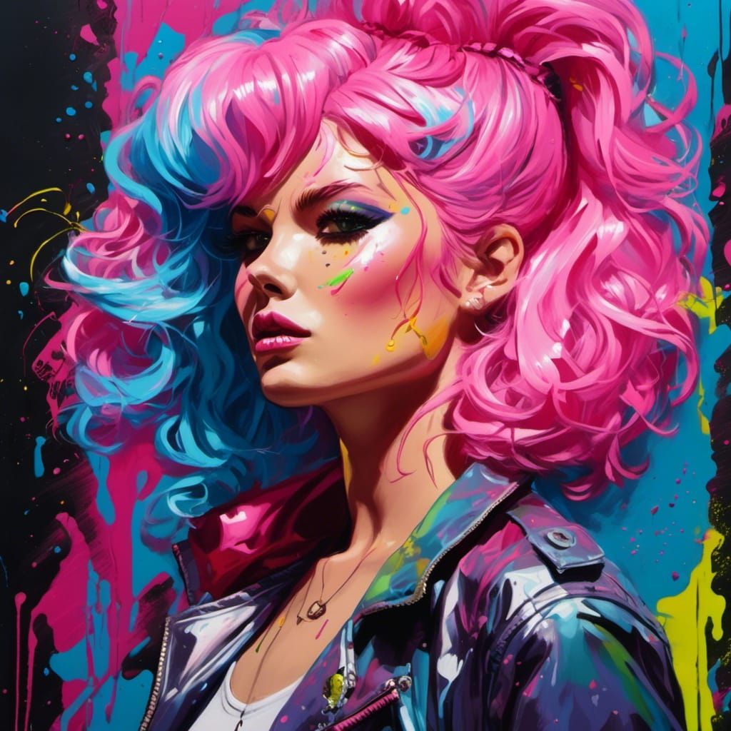 <lora:Eighties Neon:1.0> Jem and the Holograms