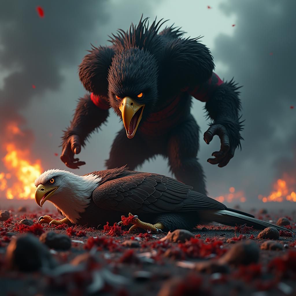 Atlanta Falcons Mascot Victory on a Ravaged Field