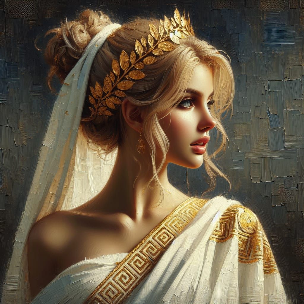 Aegle, Greek Goddess of Good Health in Expressionism Style