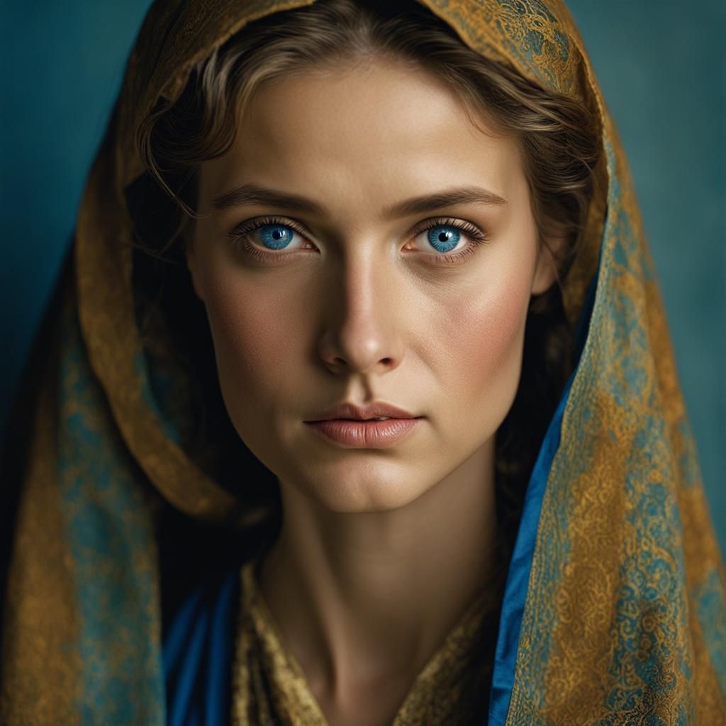 Gorgeous Blind Woman Portrait in Studio Lighting