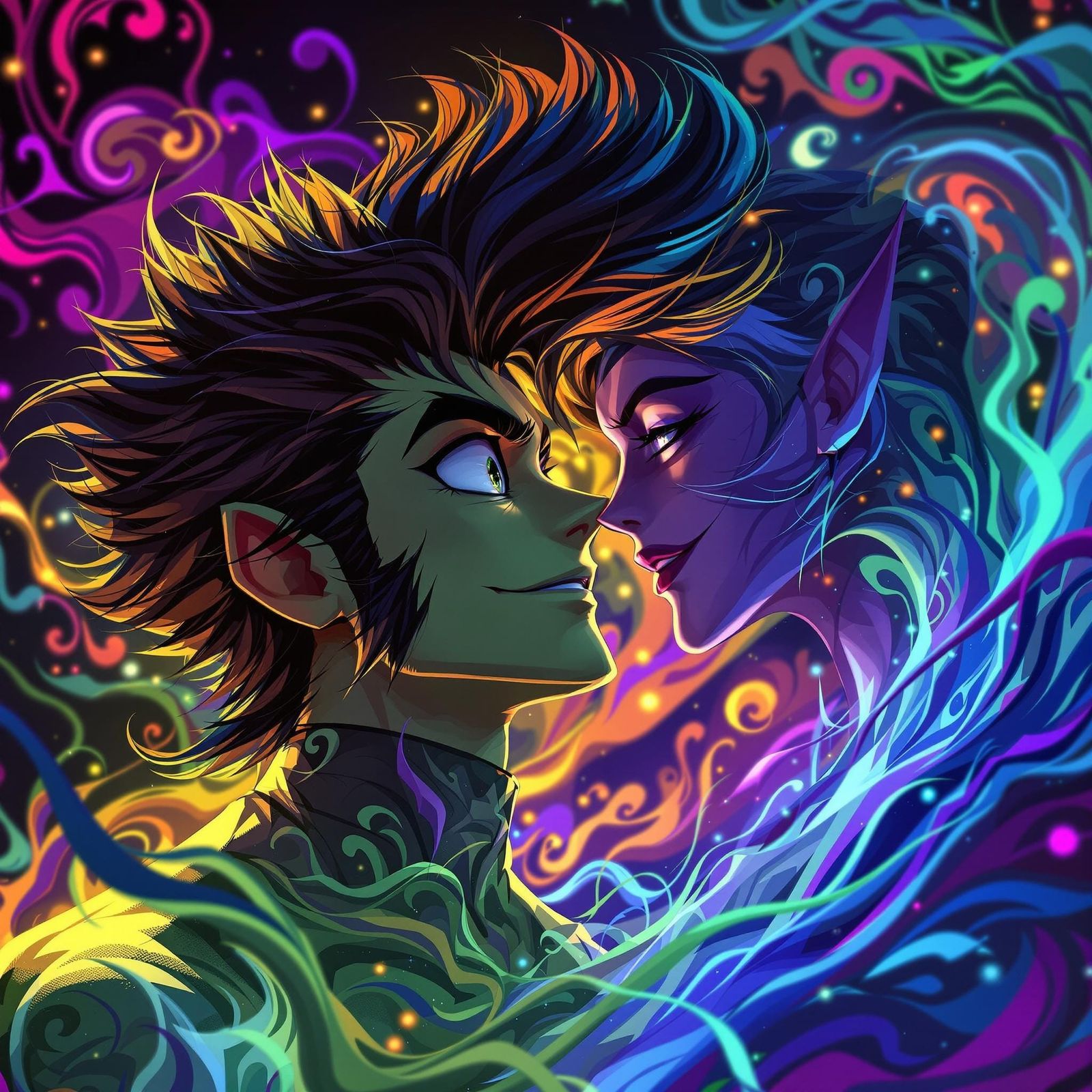 Beast Boy Adoring Raven: 4K Hyperrealistic Fan Art