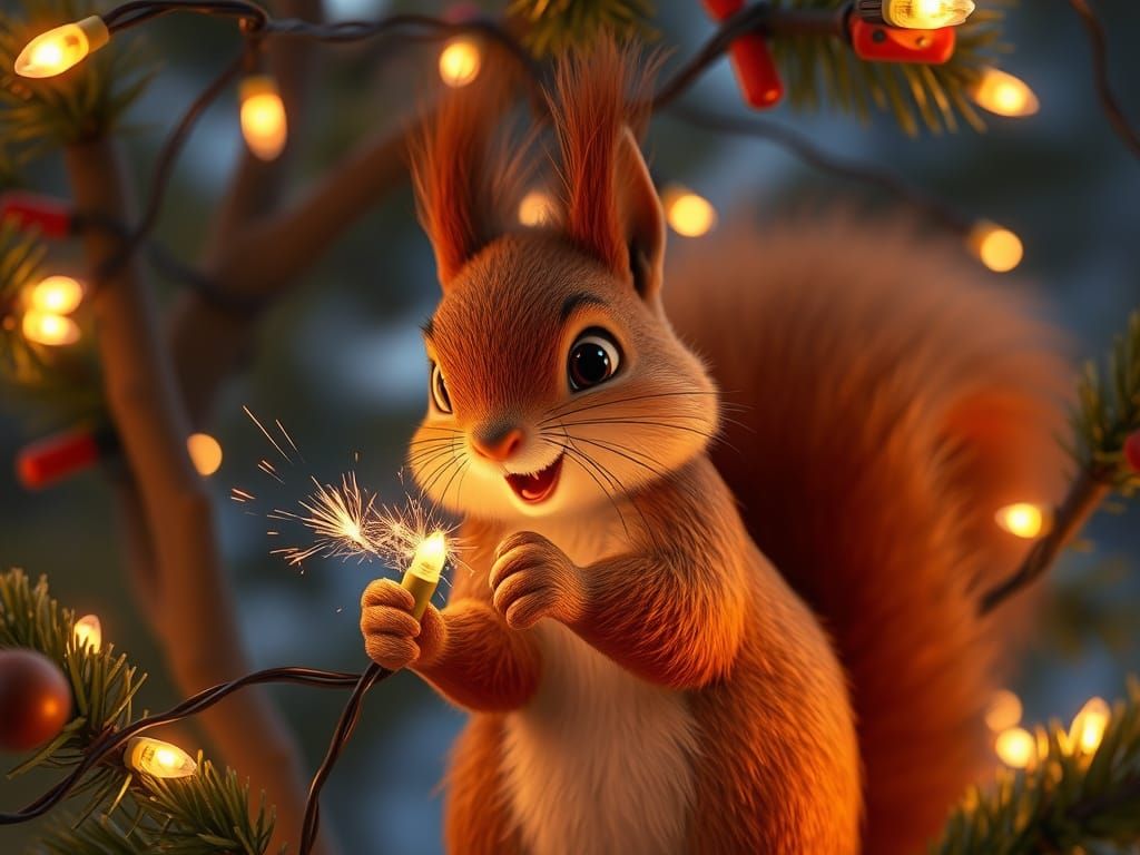 Electrocuted Squirrel Ruins Christmas Lights: 3D Animated Fi...