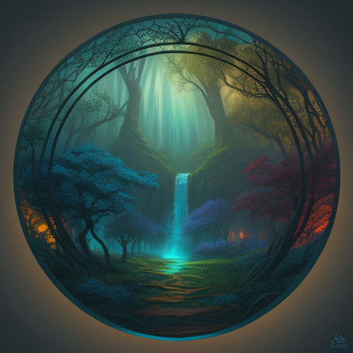 Surreal Golden Ring of Fire Landscape in Cinematic Style