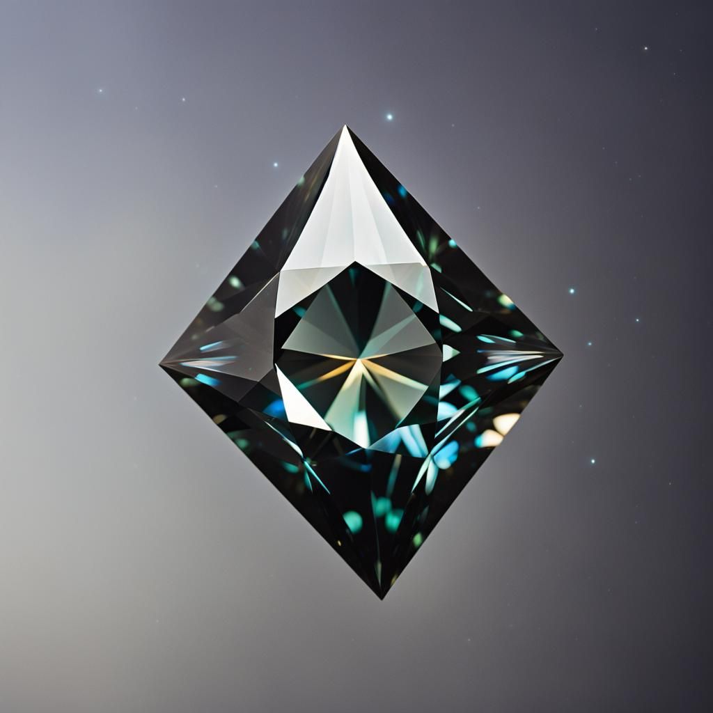 Brilliant Gem Floating in Starry Night Sky