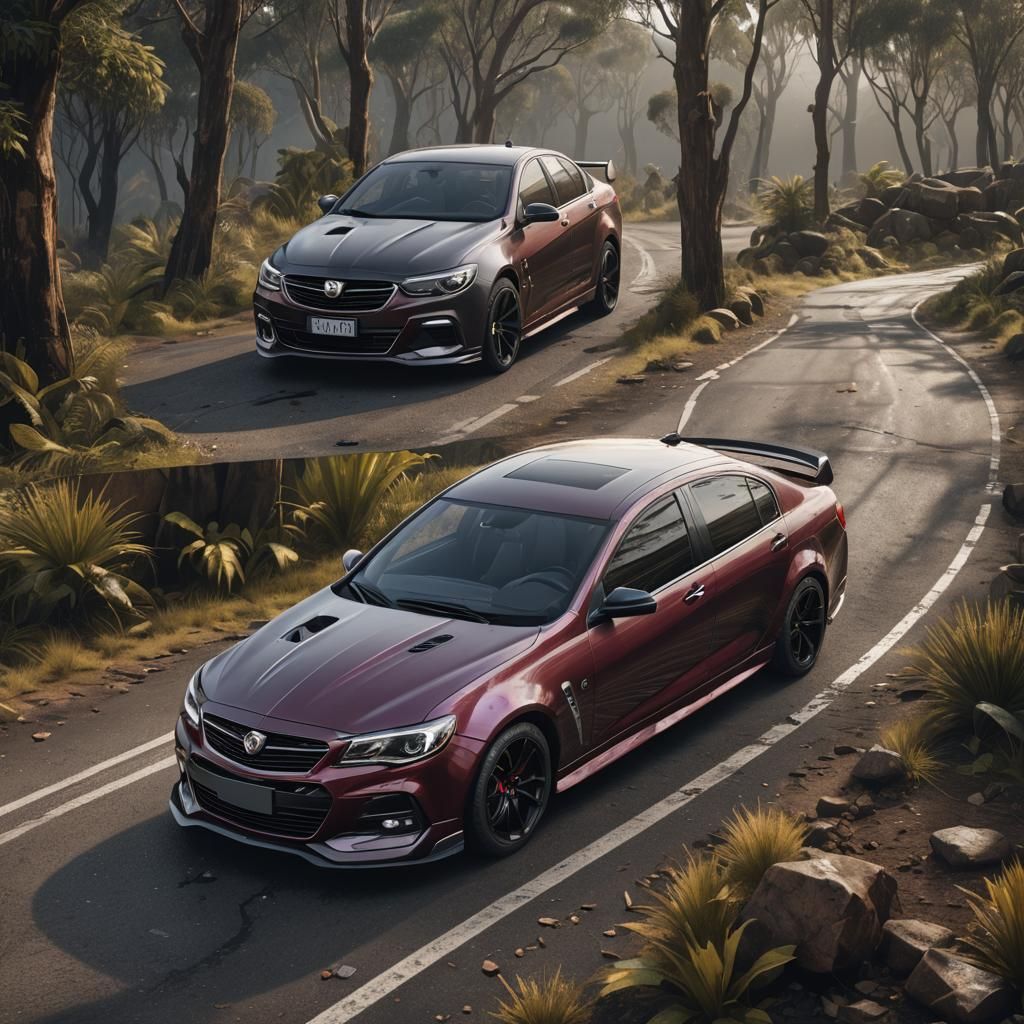 Detailed Matte Painting of Holden Commodore SS Car