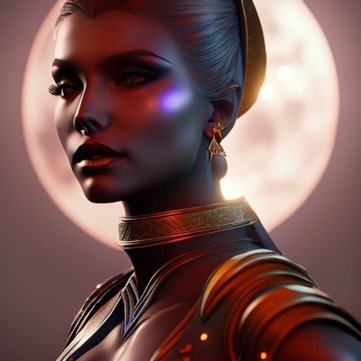 Moon Priestess Vampire with Silver and Gold Details