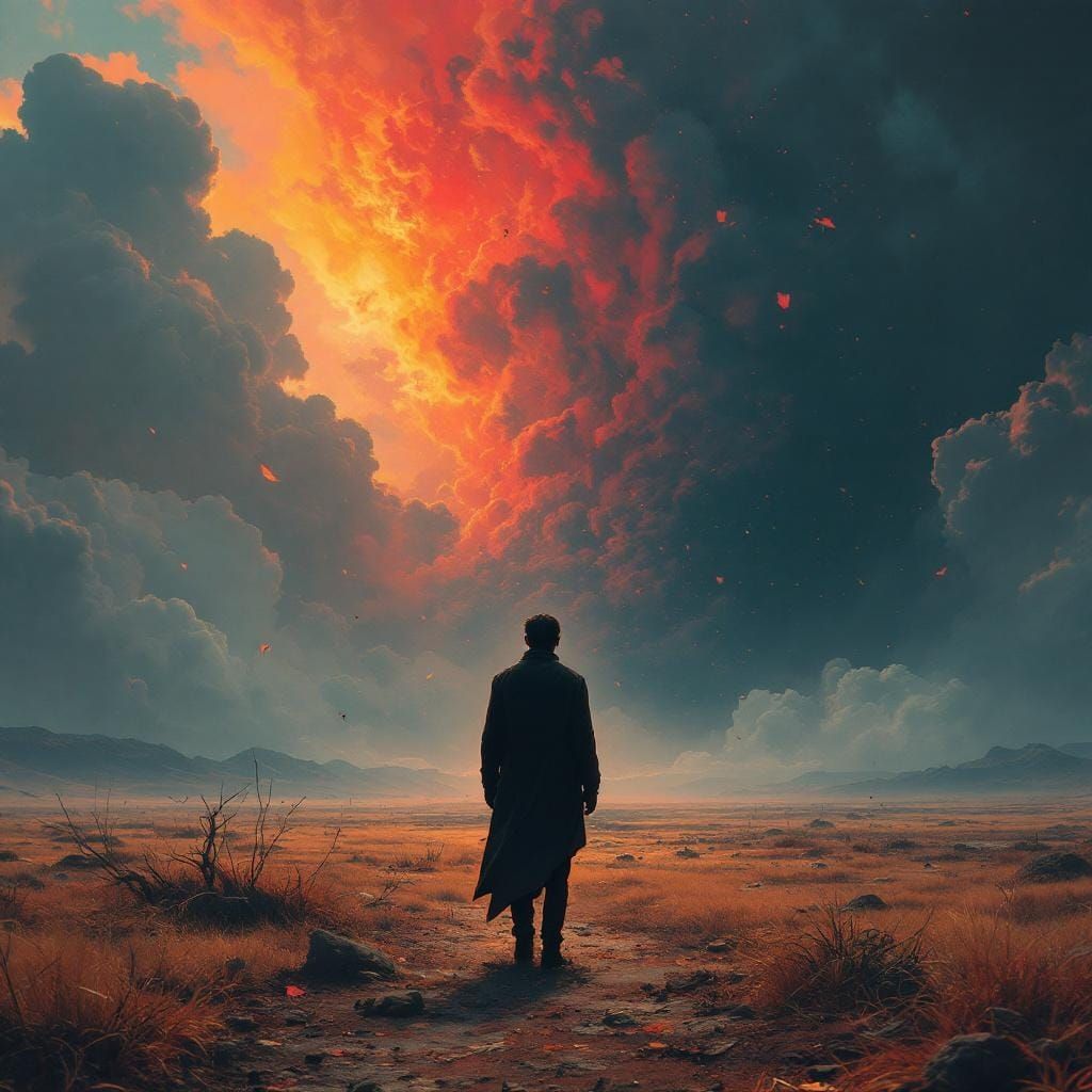 Desolate Figure in Fading Memory Landscape