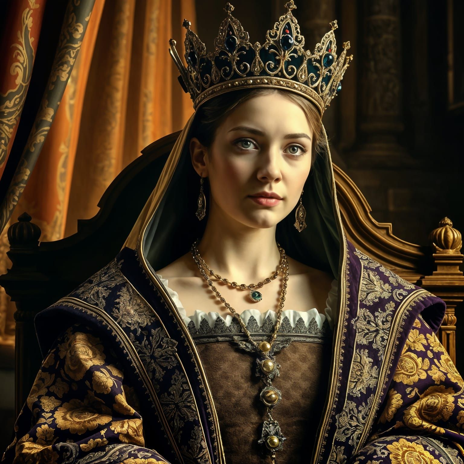 Medieval Queen in 13th Century Royal Portrait